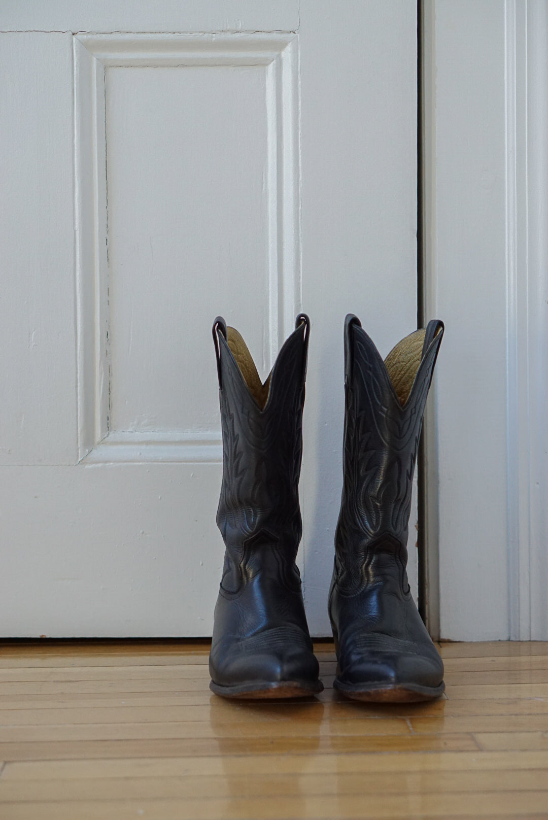 Black Leather Western Riding Boots | Size 9.5