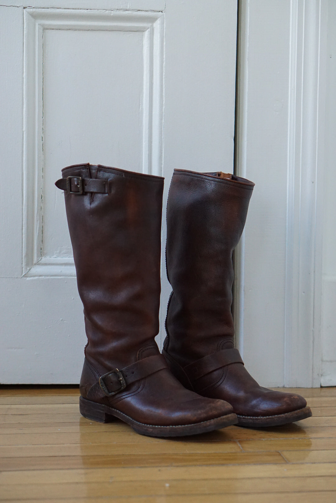 Walnut Brown Leather Riding Boots | Size 8.5