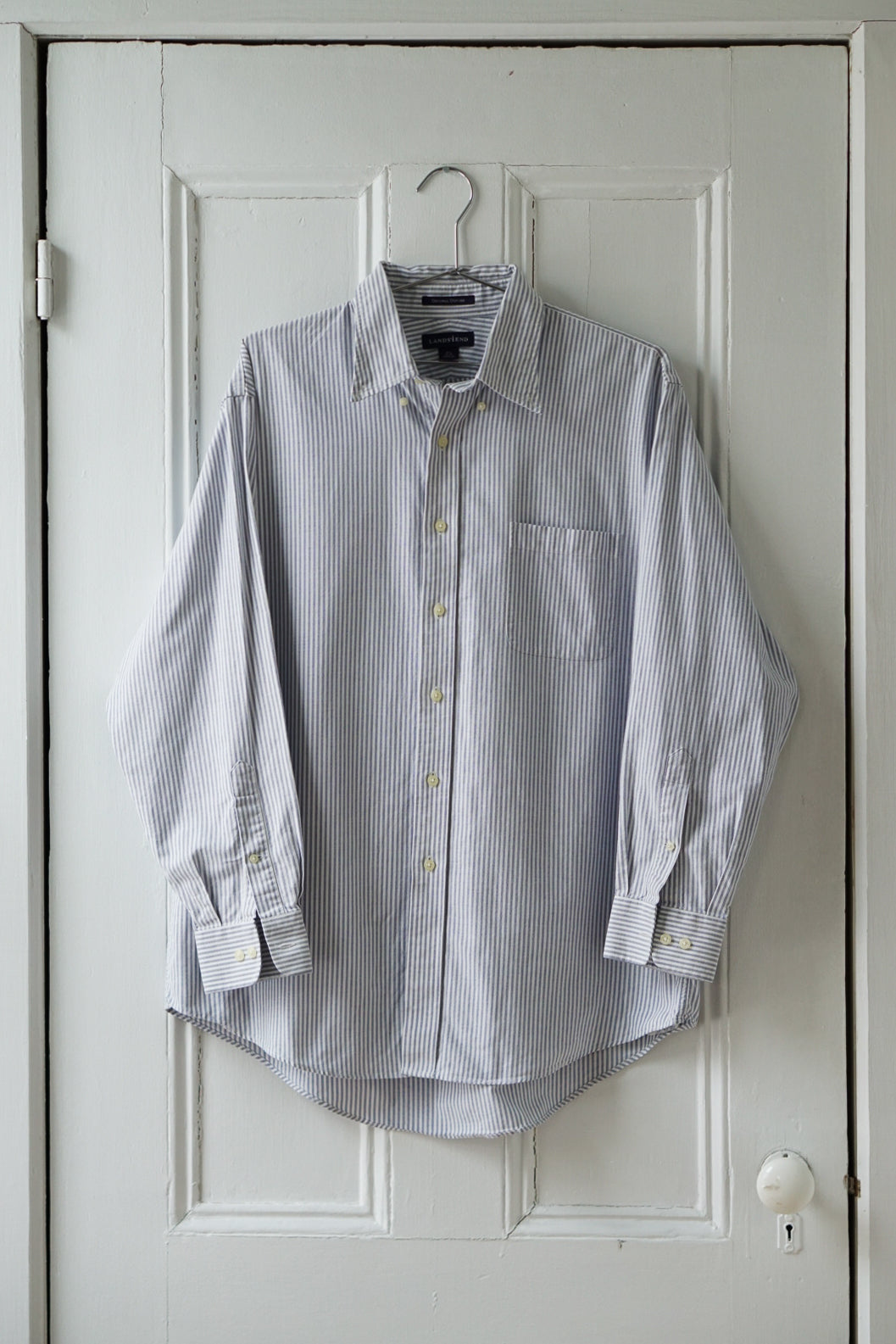 Pale Blue Striped Original Cotton Oxford | Size L/XL