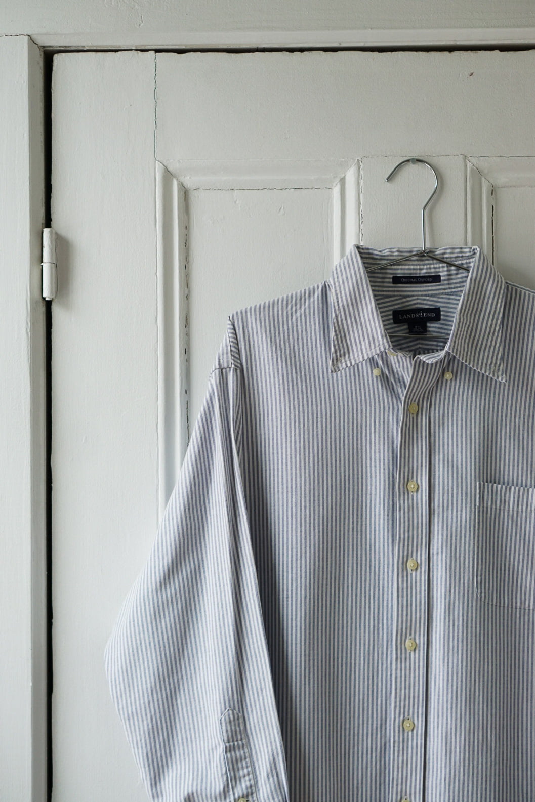 Pale Blue Striped Original Cotton Oxford | Size L/XL