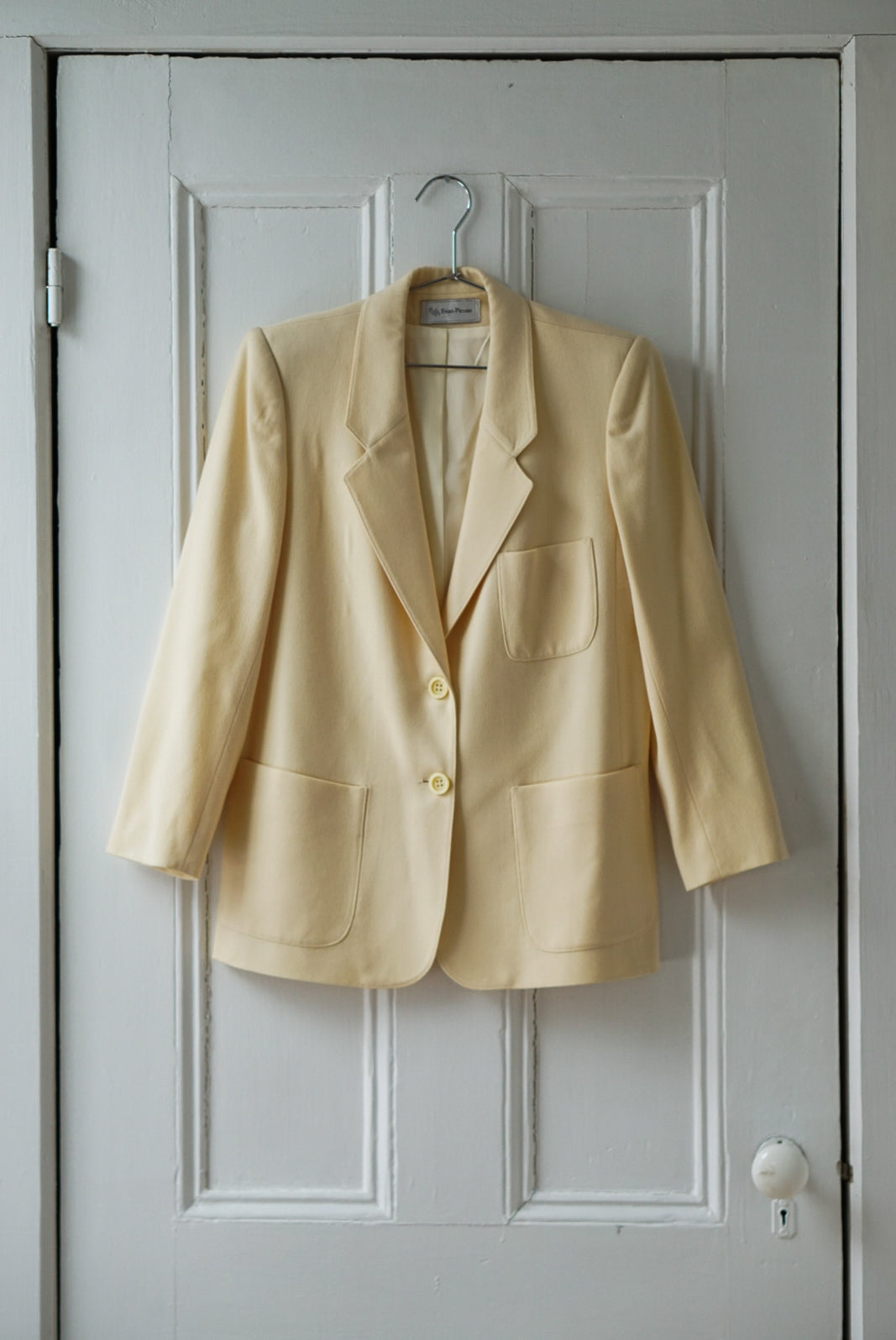 Butter Yellow Classic 80s Blazer | Size S