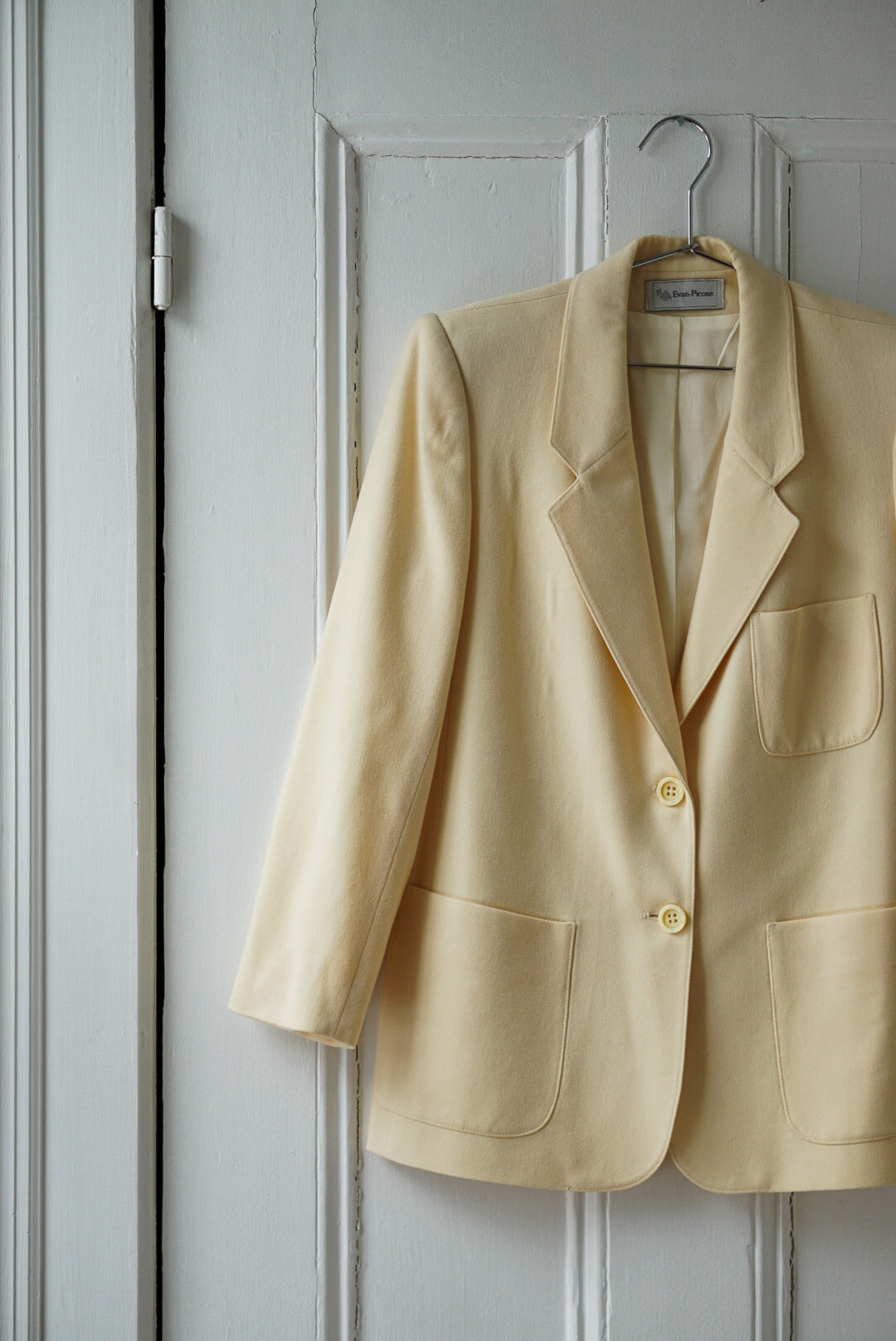 Butter Yellow Classic 80s Blazer | Size S