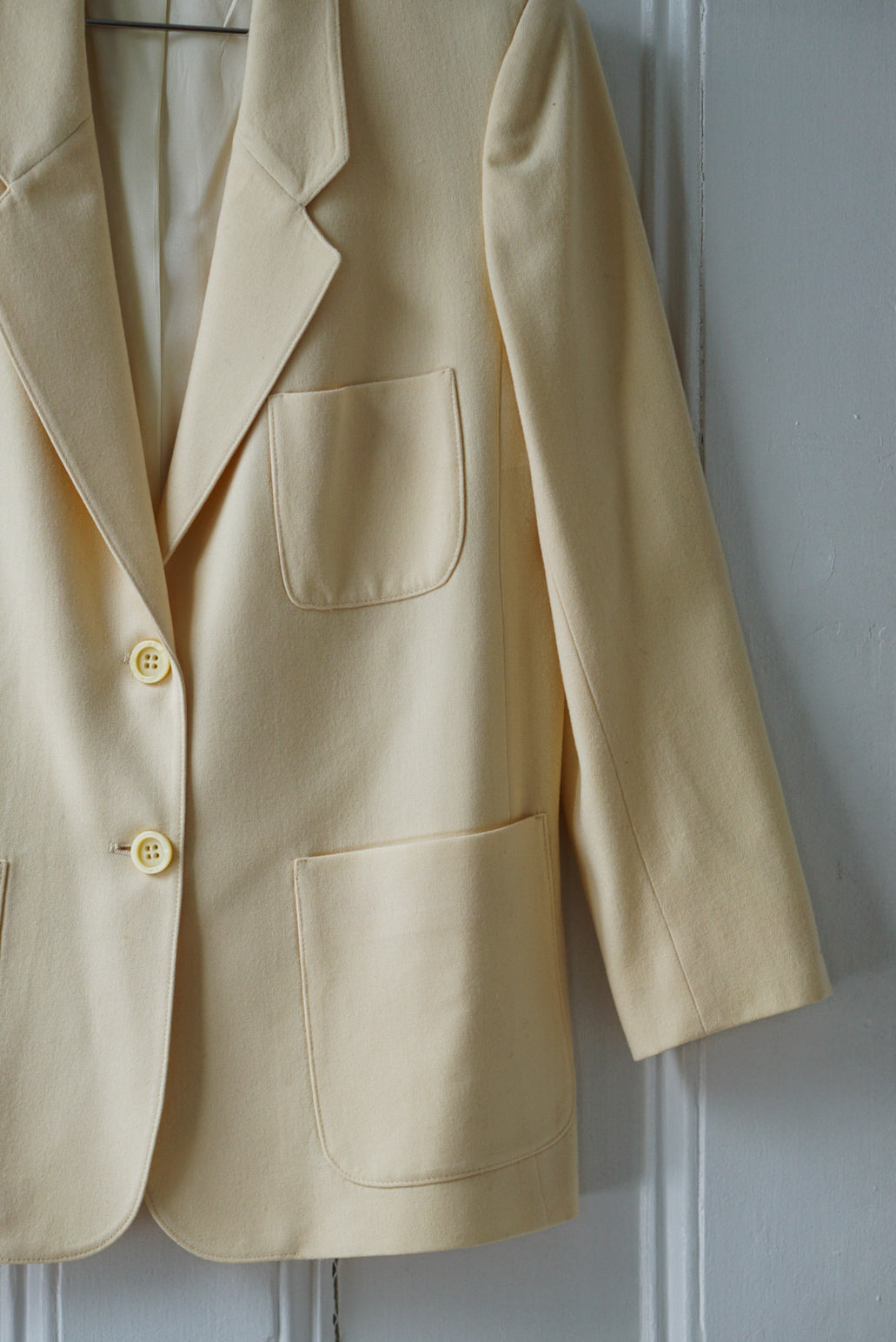 Butter Yellow Classic 80s Blazer | Size S