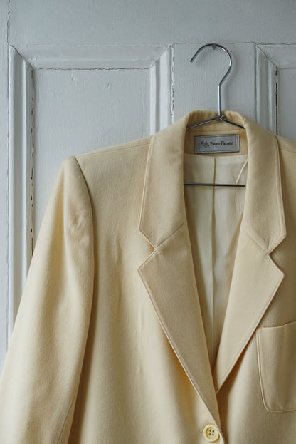 Butter Yellow Classic 80s Blazer | Size S