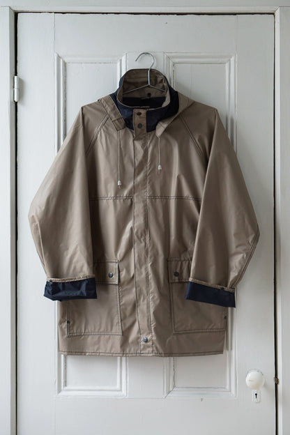 Teak and Navy Raincoat with Removable Hood | Size M/L