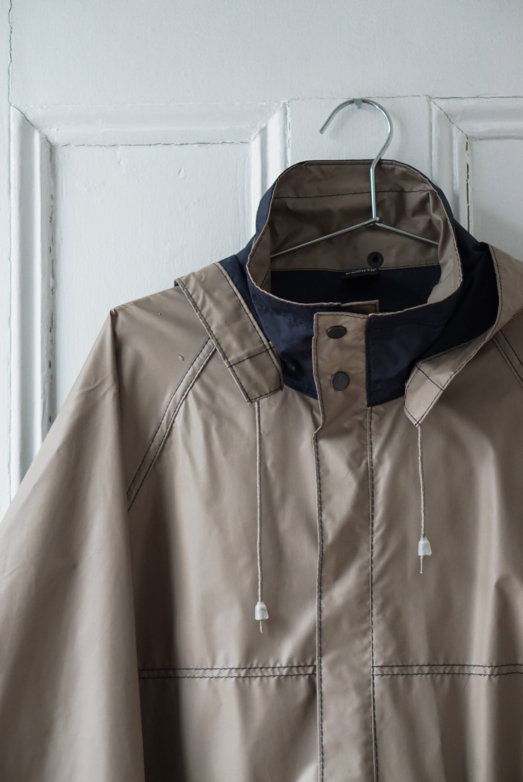 Teak and Navy Raincoat with Removable Hood | Size M/L