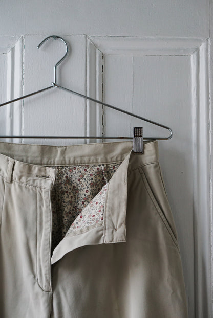 Floral Lined High Rise Khaki Pants | Size 29