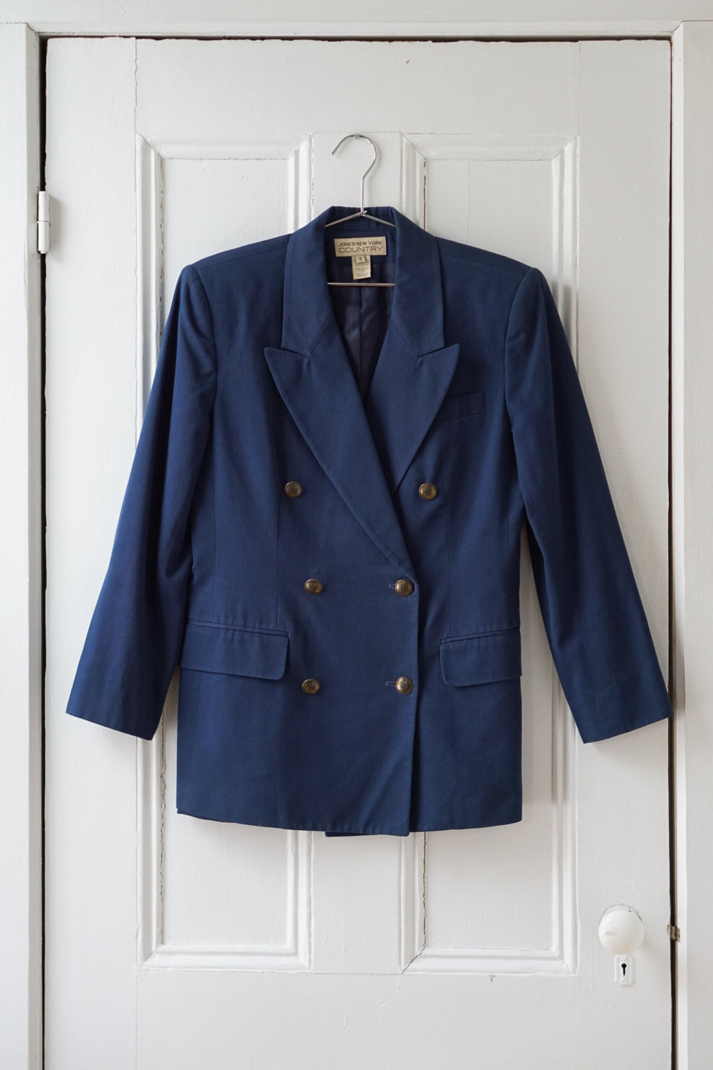 French Navy Cotton Blazer | Size M