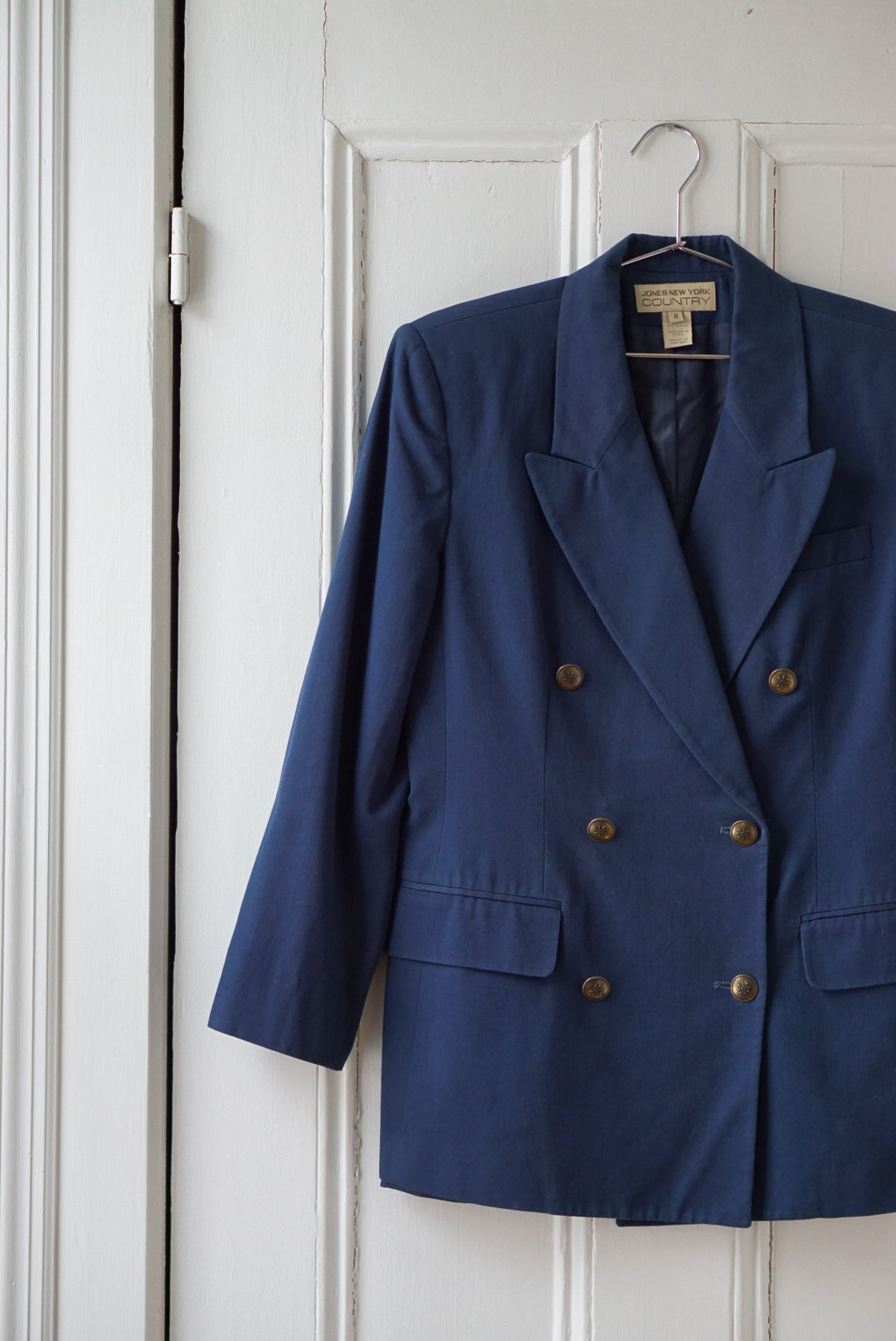 French Navy Cotton Blazer | Size M