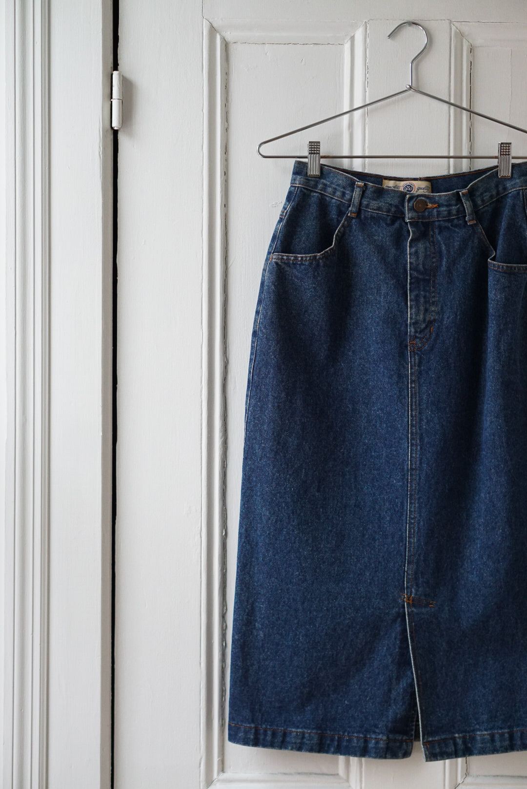 Classic Denim Midi Skirt | Size 26/27