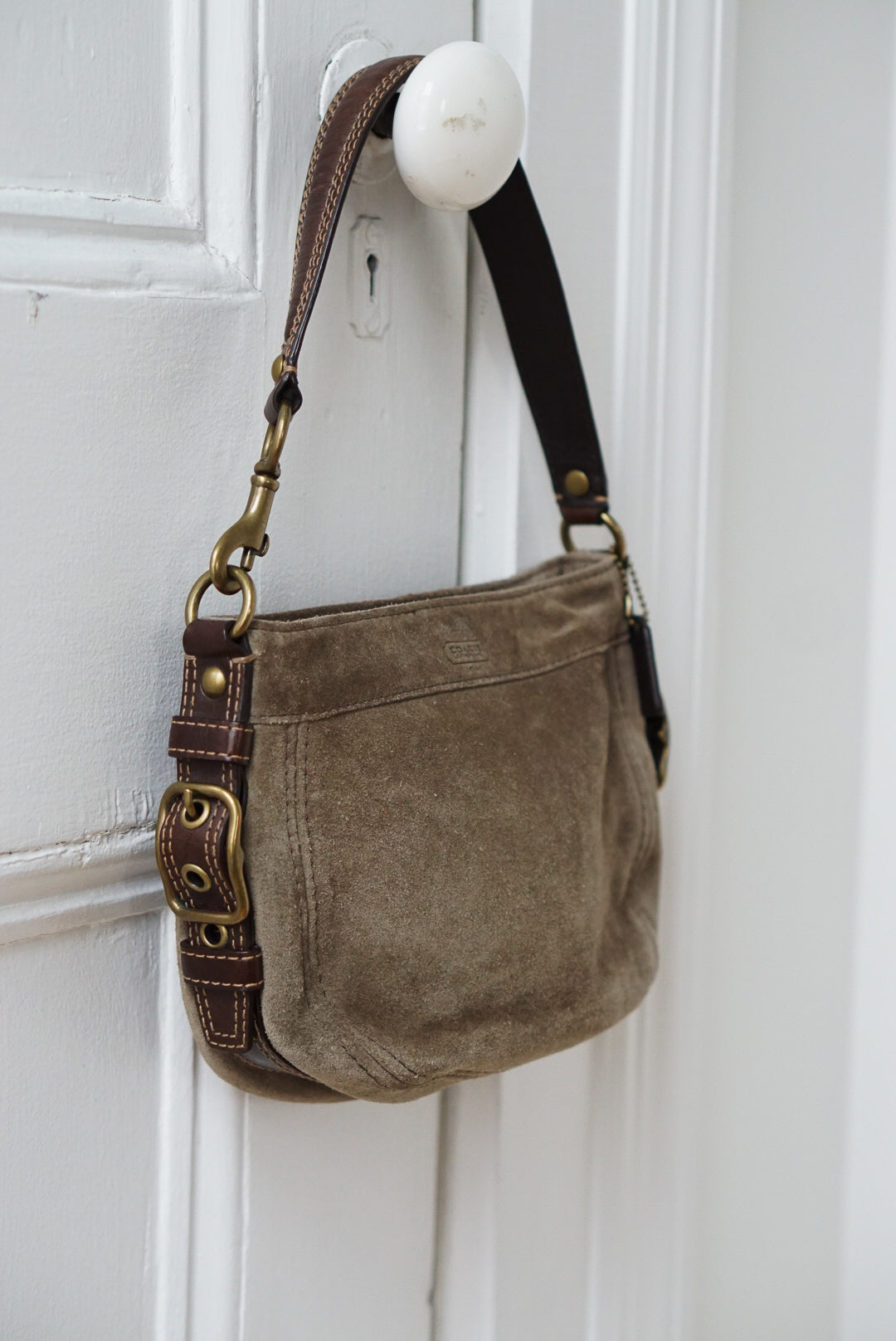 Coach Light Brown Suede Handbag