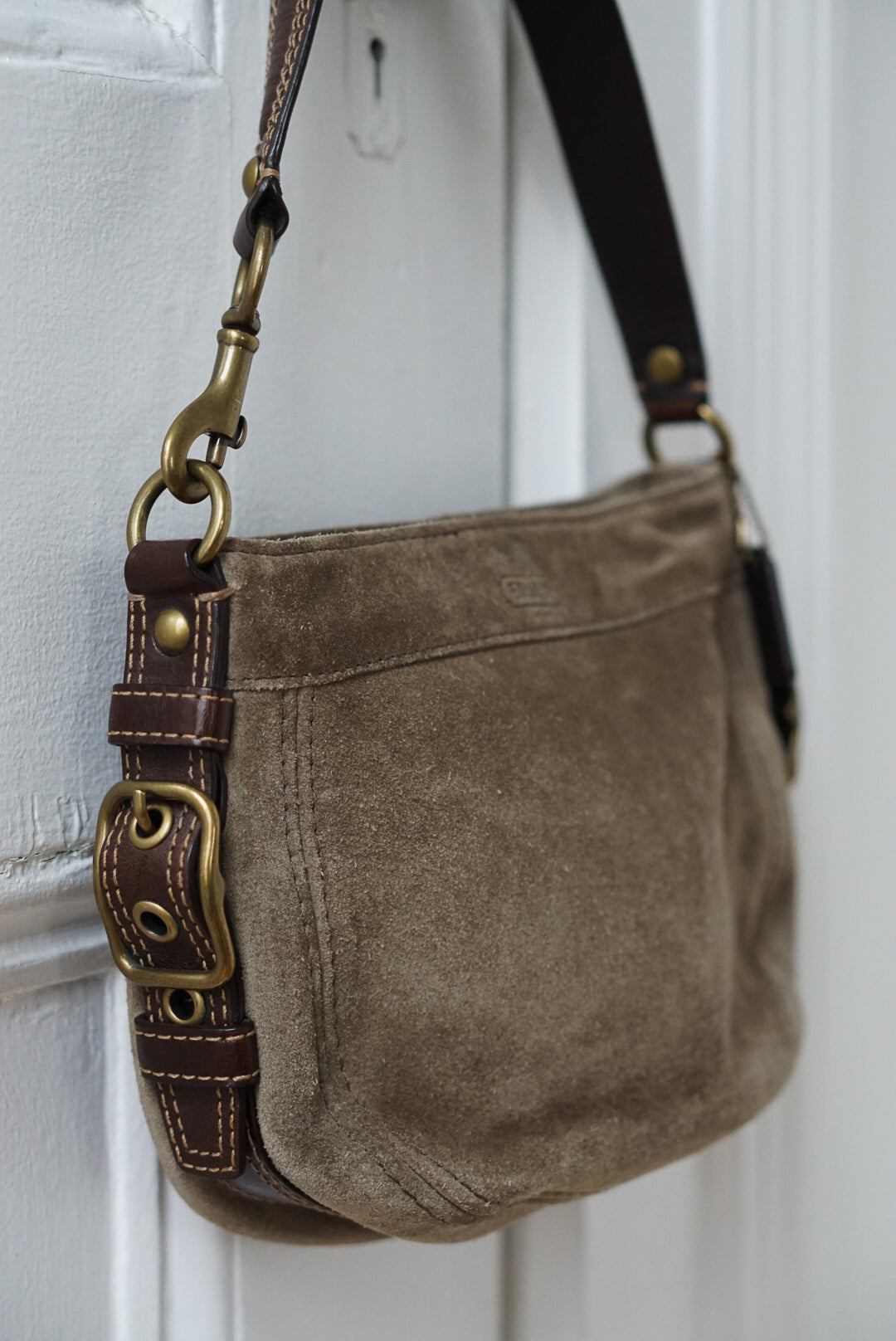 Coach Light Brown Suede Handbag