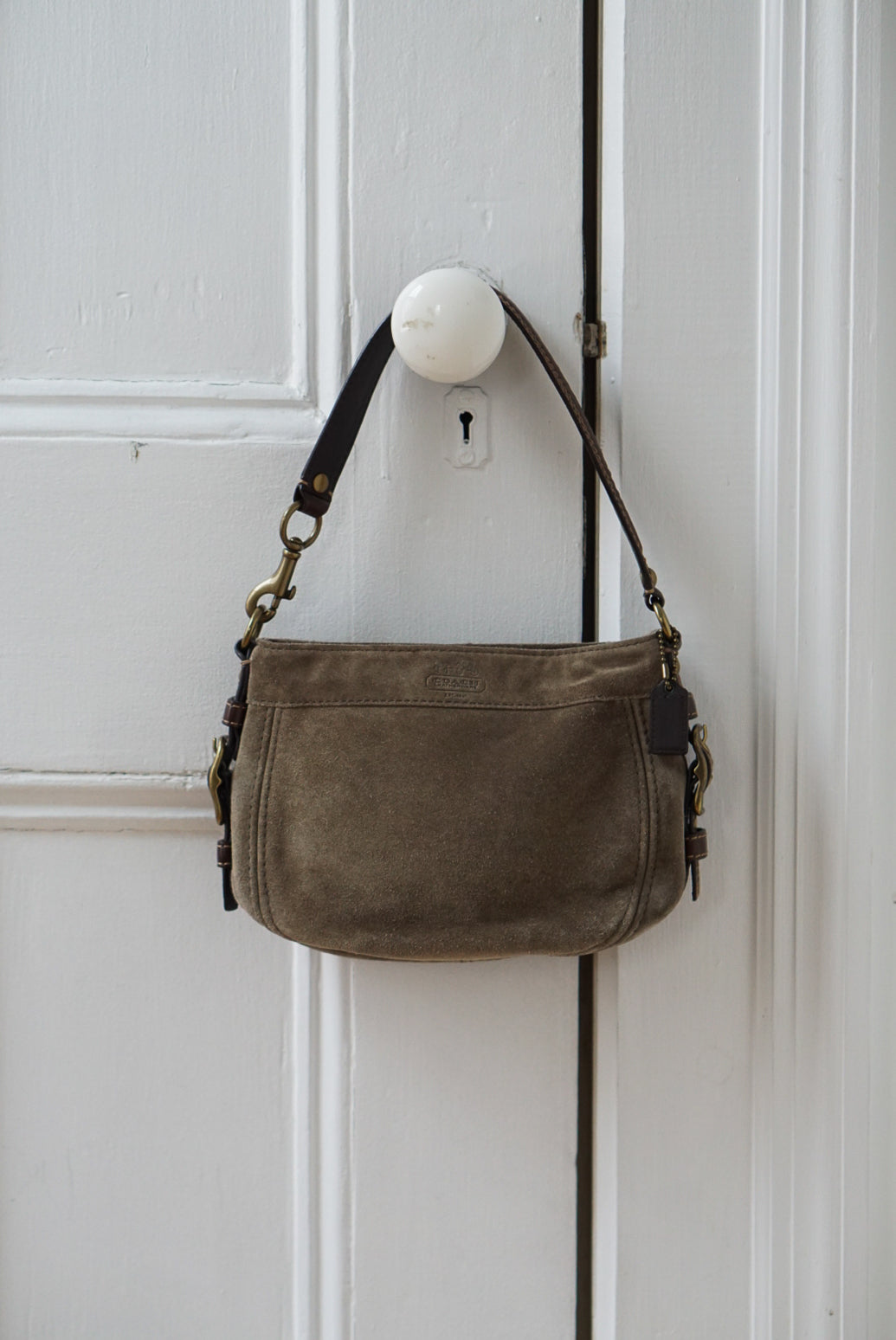 Coach Light Brown Suede Handbag