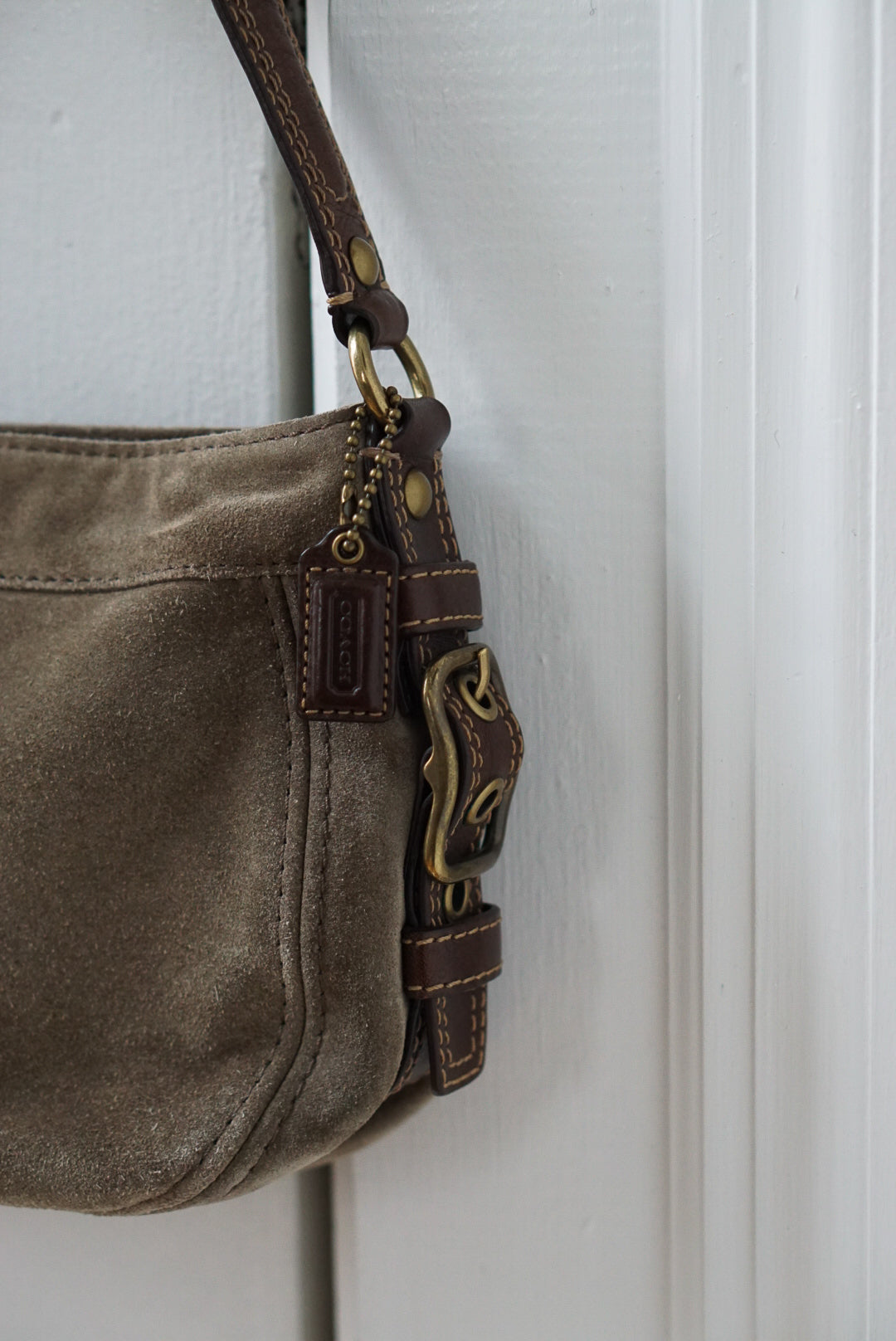 Coach Light Brown Suede Handbag