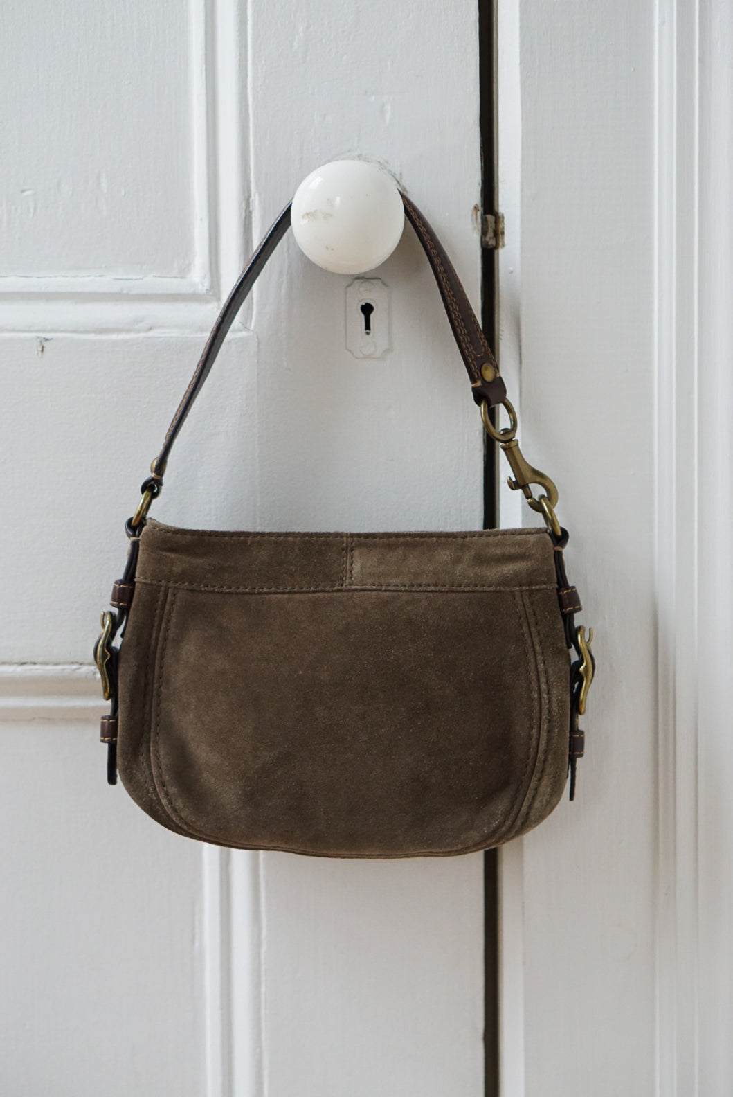 Coach Light Brown Suede Handbag