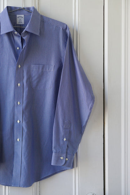 Deep Blue Striped Classic Cotton Poplin | Size M/L