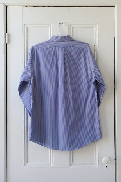 Deep Blue Striped Classic Cotton Poplin | Size M/L