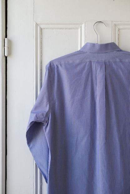 Deep Blue Striped Classic Cotton Poplin | Size M/L