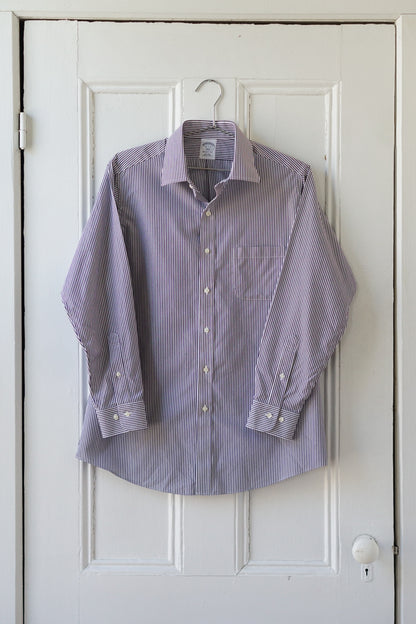French Navy Striped Classic Cotton Poplin | Size M/L