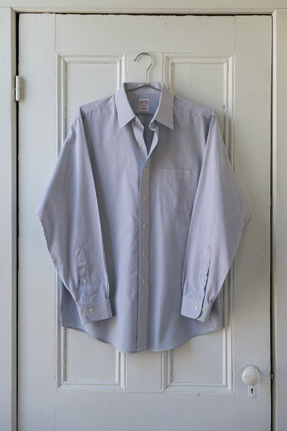 Pale Blue Fine Stripe Classic Cotton Poplin | Size M/L