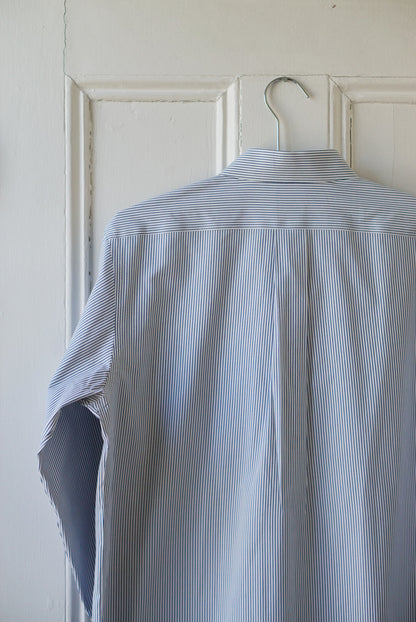 Pale Blue Fine Stripe Classic Cotton Poplin | Size M/L