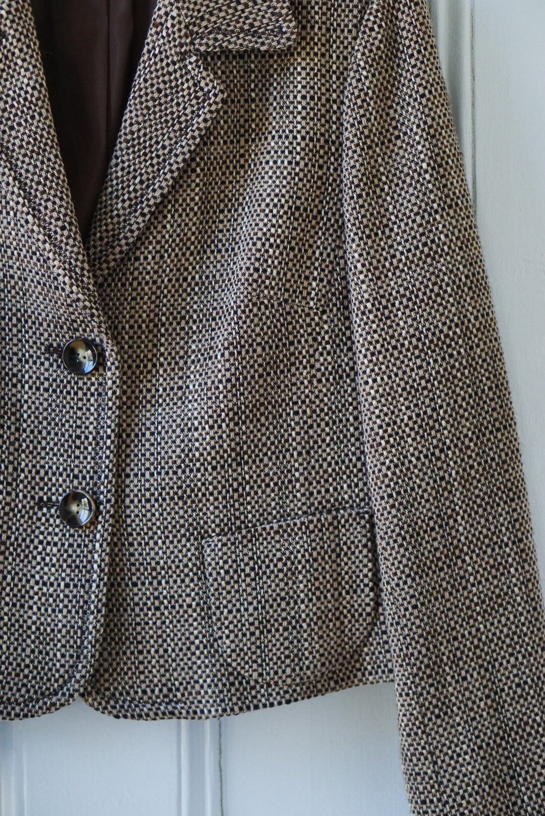 Espresso Checkered Blazer | Size M