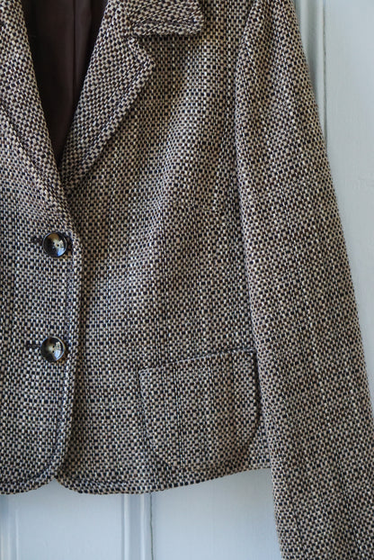 Espresso Checkered Blazer | Size M
