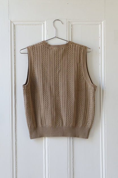 &quot;Pebble Beach&quot; Cable Knit Vest | Size S/M