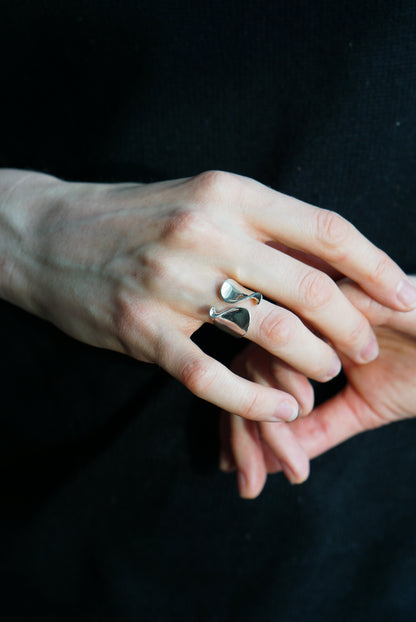 Modernist Sterling Silver Wave Ring