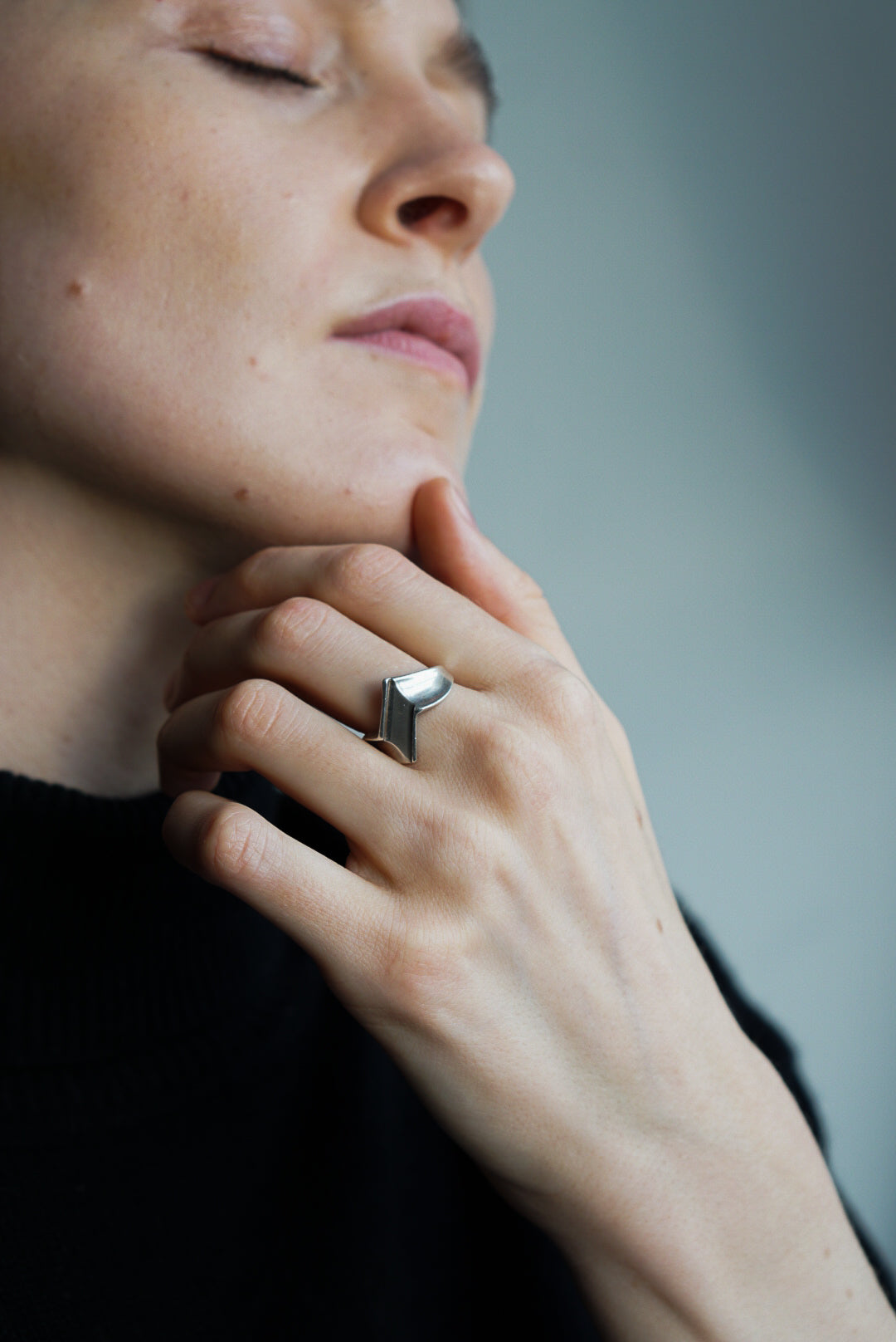 Sterling Silver Modernist Sculptural Band