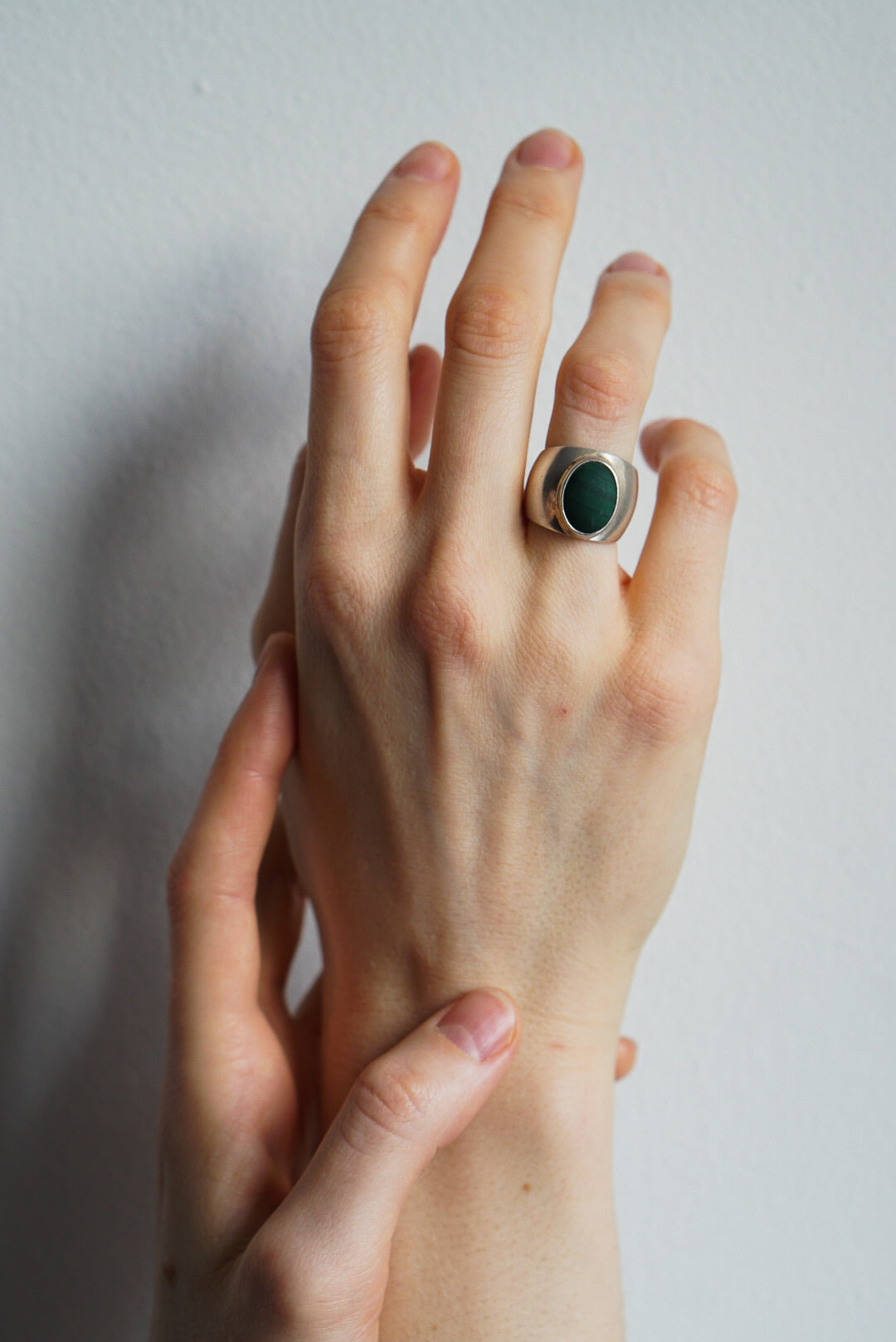 Mexican Sterling Silver Malachite Dome Ring