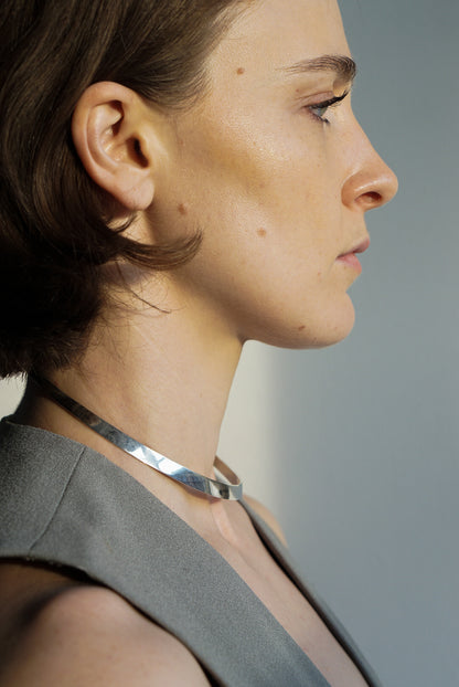 Mexican Sterling Silver Sculptural Collar Necklace