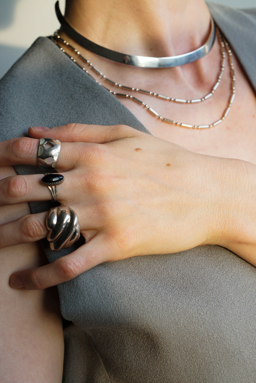 Sterling Silver Mosaic Dome Ring