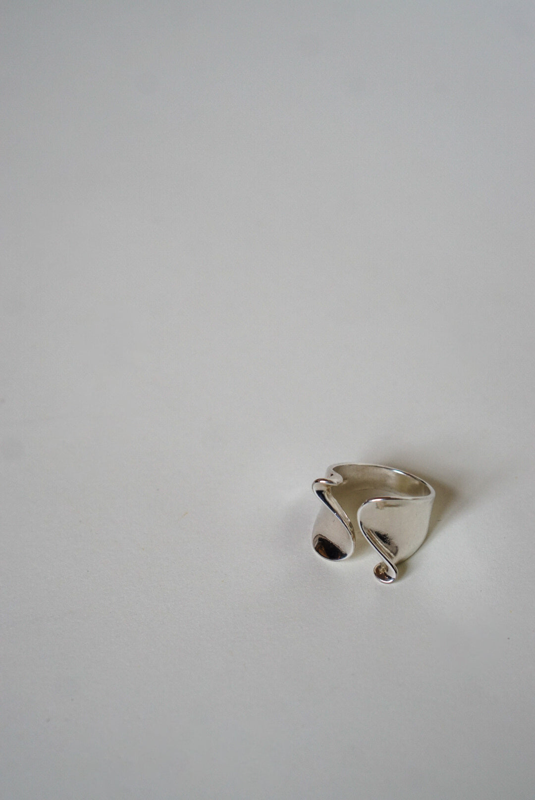 Modernist Sterling Silver Wave Ring