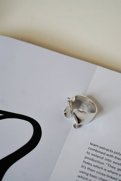 Modernist Sterling Silver Wave Ring