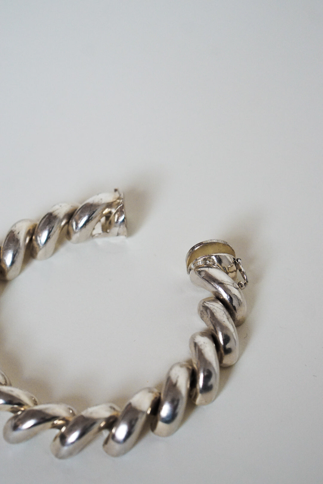 Italian Sterling Silver Sculptural Twist Bracelet