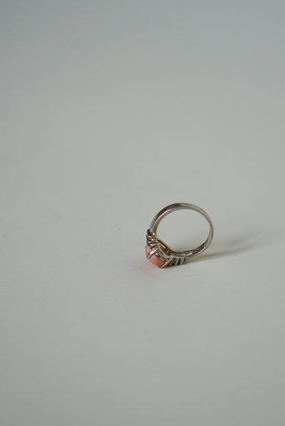 Sterling Silver Pink Coral Ring